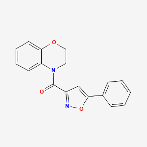 molecular formula C18H14N2O3 B12197247 2,3-dihydro-4H-1,4-benzoxazin-4-yl(5-phenyl-1,2-oxazol-3-yl)methanone 