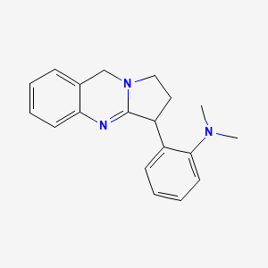 molecular formula C19H21N3 B1219725 Benzenamine, N,N-dimethyl-2-(1,2,3,9-tetrahydropyrrolo[2,1-b]quinazolin-3-yl)- 