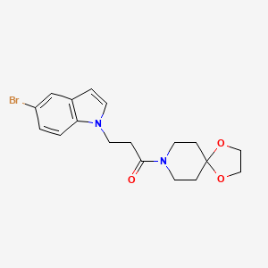 molecular formula C18H21BrN2O3 B12197252 3-(5-bromo-1H-indol-1-yl)-1-(1,4-dioxa-8-azaspiro[4.5]dec-8-yl)propan-1-one 