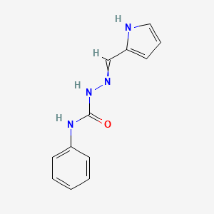 molecular formula C12H12N4O B1219726 1-phenyl-3-(1H-pyrrol-2-ylmethylideneamino)urea 