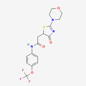 molecular formula C16H16F3N3O4S B12197261 2-[2-(morpholin-4-yl)-4-oxo-4,5-dihydro-1,3-thiazol-5-yl]-N-[4-(trifluoromethoxy)phenyl]acetamide 
