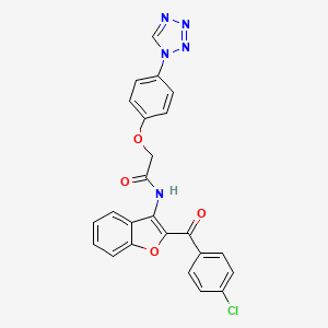 molecular formula C24H16ClN5O4 B12197291 N-{2-[(4-chlorophenyl)carbonyl]-1-benzofuran-3-yl}-2-[4-(1H-tetrazol-1-yl)phenoxy]acetamide 