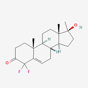 molecular formula C20H28F2O2 B1219733 4,4-Difluoro-17beta-hydroxy-17alpha-methyl-androst-5-en-3-one CAS No. 800-06-6