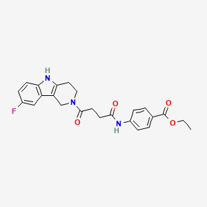 molecular formula C24H24FN3O4 B12197335 ethyl 4-{[4-(8-fluoro-1,3,4,5-tetrahydro-2H-pyrido[4,3-b]indol-2-yl)-4-oxobutanoyl]amino}benzoate 