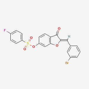 molecular formula C21H12BrFO5S B12197341 (2Z)-2-(3-bromobenzylidene)-3-oxo-2,3-dihydro-1-benzofuran-6-yl 4-fluorobenzenesulfonate 