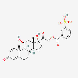 molecular formula C28H32O9S B1219738 Prednisolone metasulfobenzoate CAS No. 3694-41-5