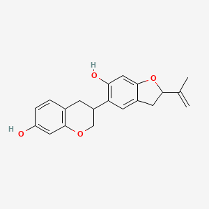3-(6-Hydroxy-2-prop-1-en-2-yl-2,3-dihydro-1-benzofuran-5-yl)chroman-7-ol