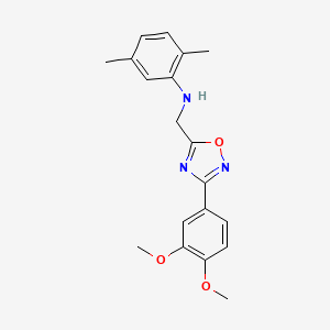 molecular formula C19H21N3O3 B12197431 N-{[3-(3,4-dimethoxyphenyl)-1,2,4-oxadiazol-5-yl]methyl}-2,5-dimethylaniline 