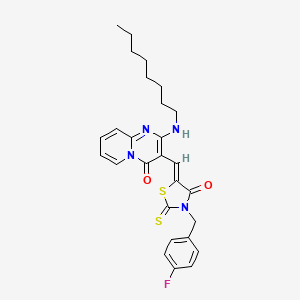 molecular formula C27H29FN4O2S2 B12197453 3-{(Z)-[3-(4-fluorobenzyl)-4-oxo-2-thioxo-1,3-thiazolidin-5-ylidene]methyl}-2-(octylamino)-4H-pyrido[1,2-a]pyrimidin-4-one 