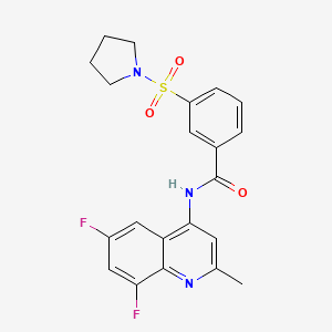 molecular formula C21H19F2N3O3S B12197454 N-(6,8-difluoro-2-methyl(4-quinolyl))[3-(pyrrolidinylsulfonyl)phenyl]carboxami de 