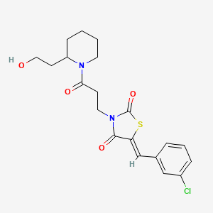 molecular formula C20H23ClN2O4S B12197461 (5Z)-5-(3-chlorobenzylidene)-3-{3-[2-(2-hydroxyethyl)piperidin-1-yl]-3-oxopropyl}-1,3-thiazolidine-2,4-dione 