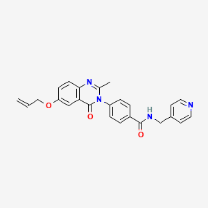 molecular formula C25H22N4O3 B12197487 4-[2-methyl-4-oxo-6-(prop-2-en-1-yloxy)quinazolin-3(4H)-yl]-N-(pyridin-4-ylmethyl)benzamide 