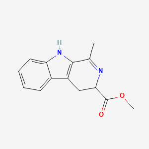molecular formula C14H14N2O2 B1219752 Methyl-1-methyl-3,4-dihydro-beta-carboline-3-carboxylate CAS No. 10022-81-8