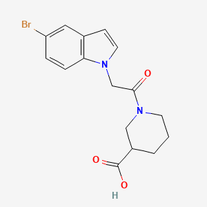 molecular formula C16H17BrN2O3 B12197572 1-[(5-bromo-1H-indol-1-yl)acetyl]piperidine-3-carboxylic acid 