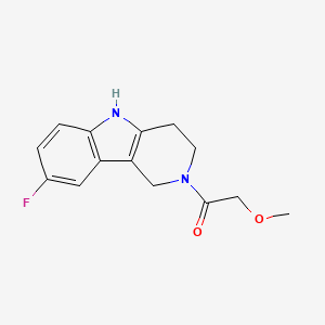 molecular formula C14H15FN2O2 B12197580 1-(8-fluoro-1,3,4,5-tetrahydro-2H-pyrido[4,3-b]indol-2-yl)-2-methoxyethanone 