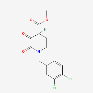 molecular formula C14H13Cl2NO4 B1219773 Methyl-1-(3,4-dichlorobenzyl)hexahydro-2,3-dioxo-4-pyridinecarboxylate CAS No. 59954-66-4