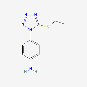 molecular formula C9H11N5S B12197765 4-(5-Ethylsulfanyl-tetrazol-1-yl)-phenylamine 