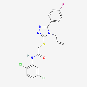 molecular formula C19H15Cl2FN4OS B12197802 N-(2,5-dichlorophenyl)-2-{[5-(4-fluorophenyl)-4-(prop-2-en-1-yl)-4H-1,2,4-triazol-3-yl]sulfanyl}acetamide 