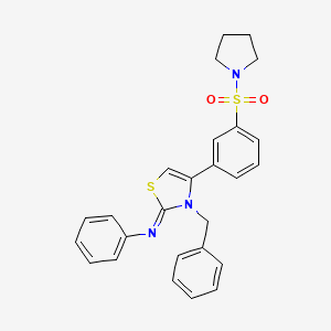 molecular formula C26H25N3O2S2 B12197804 N-[(2Z)-3-benzyl-4-[3-(pyrrolidin-1-ylsulfonyl)phenyl]-1,3-thiazol-2(3H)-ylidene]aniline 