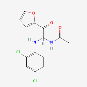 molecular formula C14H12Cl2N2O3 B12197911 N-{1-[(2,4-dichlorophenyl)amino]-2-(furan-2-yl)-2-oxoethyl}acetamide 