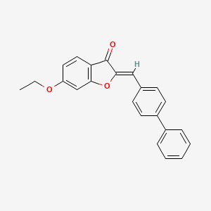 molecular formula C23H18O3 B12197933 6-Ethoxy-2-[(4-phenylphenyl)methylene]benzo[b]furan-3-one 