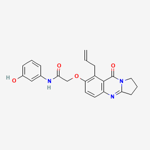 molecular formula C22H21N3O4 B12197935 N-(3-hydroxyphenyl)-2-{[9-oxo-8-(prop-2-en-1-yl)-1,2,3,9-tetrahydropyrrolo[2,1-b]quinazolin-7-yl]oxy}acetamide 