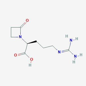 molecular formula C9H16N4O3 B1219797 Deoxyguanidinoproclavaminic acid 