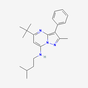 molecular formula C22H30N4 B12197989 5-tert-butyl-2-methyl-N-(3-methylbutyl)-3-phenylpyrazolo[1,5-a]pyrimidin-7-amine 