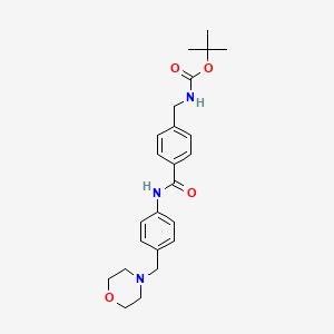 molecular formula C24H31N3O4 B12198007 Tert-butyl (4-{[4-(morpholin-4-ylmethyl)phenyl]carbamoyl}benzyl)carbamate 