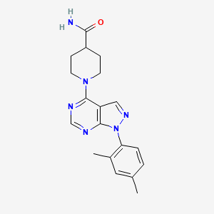 molecular formula C19H22N6O B12198035 1-[1-(2,4-dimethylphenyl)-1H-pyrazolo[3,4-d]pyrimidin-4-yl]piperidine-4-carboxamide 