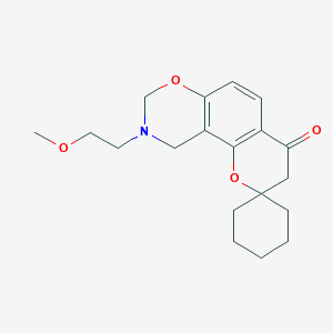 molecular formula C19H25NO4 B12198042 9-(2-Methoxyethyl)-9,10-dihydro-3H-spiro[chromeno[8,7-e][1,3]oxazine-2,1'-cyclohexan]-4(8H)-one 