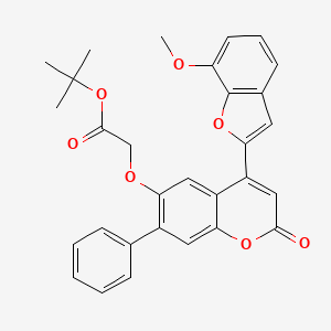 molecular formula C30H26O7 B12198052 tert-butyl {[4-(7-methoxy-1-benzofuran-2-yl)-2-oxo-7-phenyl-2H-chromen-6-yl]oxy}acetate 