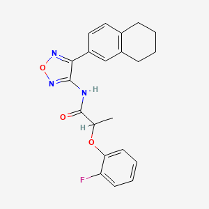 molecular formula C21H20FN3O3 B12198090 2-(2-fluorophenoxy)-N-[4-(5,6,7,8-tetrahydronaphthalen-2-yl)-1,2,5-oxadiazol-3-yl]propanamide 