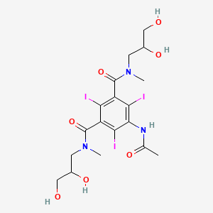molecular formula C18H24I3N3O7 B1219813 5-Acetylamino-2,4,6-triiodo-isophthalic acid di-(N-methyl-2,3-dihydroxypropylamide) CAS No. 31122-84-6