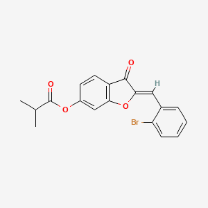 molecular formula C19H15BrO4 B12198154 2-[(2-Bromophenyl)methylene]-3-oxobenzo[3,4-b]furan-6-yl 2-methylpropanoate 