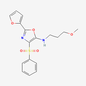 molecular formula C17H18N2O5S B12198208 4-(benzenesulfonyl)-2-(furan-2-yl)-N-(3-methoxypropyl)-1,3-oxazol-5-amine 