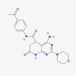 molecular formula C20H22N6O4 B12198209 N-(4-acetylphenyl)-4-amino-7-hydroxy-2-(morpholin-4-yl)-5,6-dihydropyrido[2,3-d]pyrimidine-5-carboxamide 