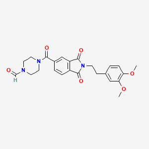 molecular formula C24H25N3O6 B12198213 4-({2-[2-(3,4-dimethoxyphenyl)ethyl]-1,3-dioxo-2,3-dihydro-1H-isoindol-5-yl}carbonyl)piperazine-1-carbaldehyde 