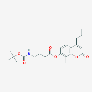 molecular formula C22H29NO6 B12198215 8-methyl-2-oxo-4-propyl-2H-chromen-7-yl 4-[(tert-butoxycarbonyl)amino]butanoate 