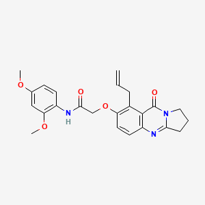 molecular formula C24H25N3O5 B12198217 N-(2,4-dimethoxyphenyl)-2-{[9-oxo-8-(prop-2-en-1-yl)-1,2,3,9-tetrahydropyrrolo[2,1-b]quinazolin-7-yl]oxy}acetamide 