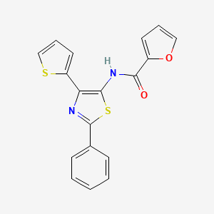 molecular formula C18H12N2O2S2 B12198253 N-[2-phenyl-4-(thiophen-2-yl)-1,3-thiazol-5-yl]furan-2-carboxamide 
