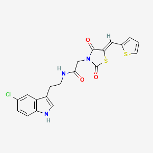molecular formula C20H16ClN3O3S2 B12198276 N-[2-(5-chloro-1H-indol-3-yl)ethyl]-2-[(5Z)-2,4-dioxo-5-(thiophen-2-ylmethylidene)-1,3-thiazolidin-3-yl]acetamide 