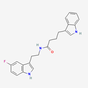 molecular formula C22H22FN3O B12198294 N-[2-(5-fluoro-1H-indol-3-yl)ethyl]-4-(1H-indol-3-yl)butanamide 