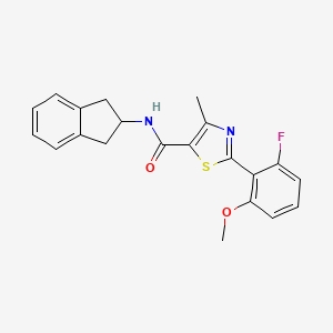 molecular formula C21H19FN2O2S B12198315 N-(2,3-dihydro-1H-inden-2-yl)-2-(2-fluoro-6-methoxyphenyl)-4-methyl-1,3-thiazole-5-carboxamide 