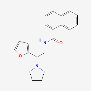 molecular formula C21H22N2O2 B12198323 N-[2-(furan-2-yl)-2-(pyrrolidin-1-yl)ethyl]naphthalene-1-carboxamide 