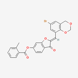 molecular formula C25H17BrO6 B12198341 (2Z)-2-[(6-bromo-4H-1,3-benzodioxin-8-yl)methylidene]-3-oxo-2,3-dihydro-1-benzofuran-6-yl 2-methylbenzoate 
