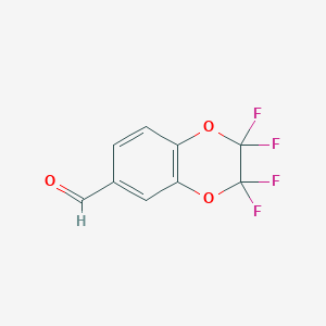 molecular formula C9H4F4O3 B121985 2,2,3,3-Tetrafluoro-1,4-benzodioxane-6-carboxaldehyde CAS No. 159276-63-8