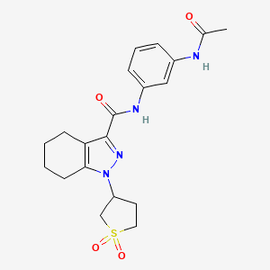 molecular formula C20H24N4O4S B12198508 N-[3-(acetylamino)phenyl]-1-(1,1-dioxidotetrahydrothiophen-3-yl)-4,5,6,7-tetrahydro-1H-indazole-3-carboxamide 