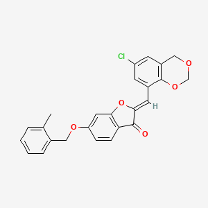 molecular formula C25H19ClO5 B12198514 (2Z)-2-[(6-chloro-4H-1,3-benzodioxin-8-yl)methylidene]-6-[(2-methylbenzyl)oxy]-1-benzofuran-3(2H)-one 