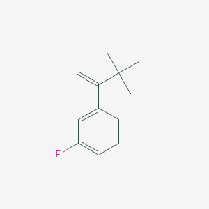 molecular formula C12H15F B121986 Benzene, 1-(2,2-dimethyl-1-methylenepropyl)-3-fluoro- CAS No. 146558-44-3